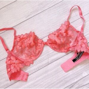 Victoria’s Secret pink lace unlined bra sz 34D